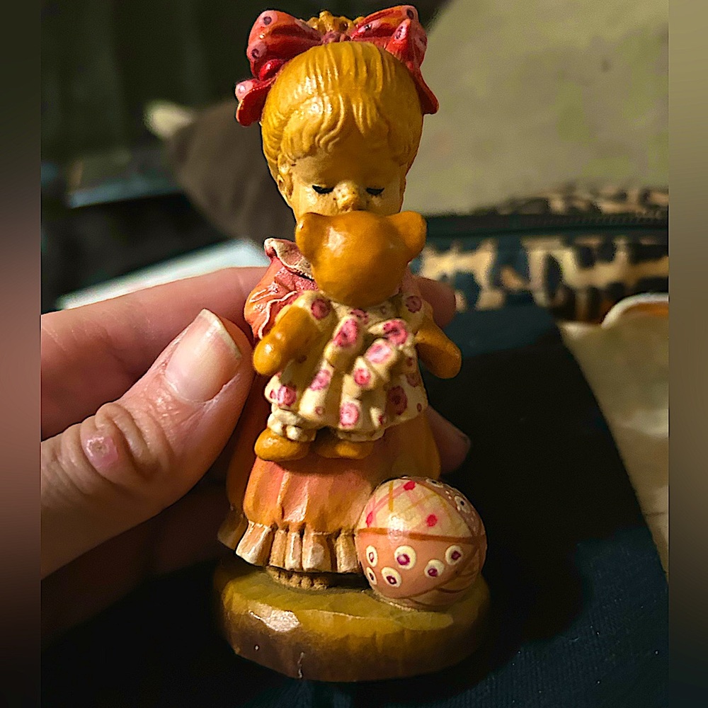 ANRI “ Wake up Kiss” by hand carved vintage by Sarah Kay